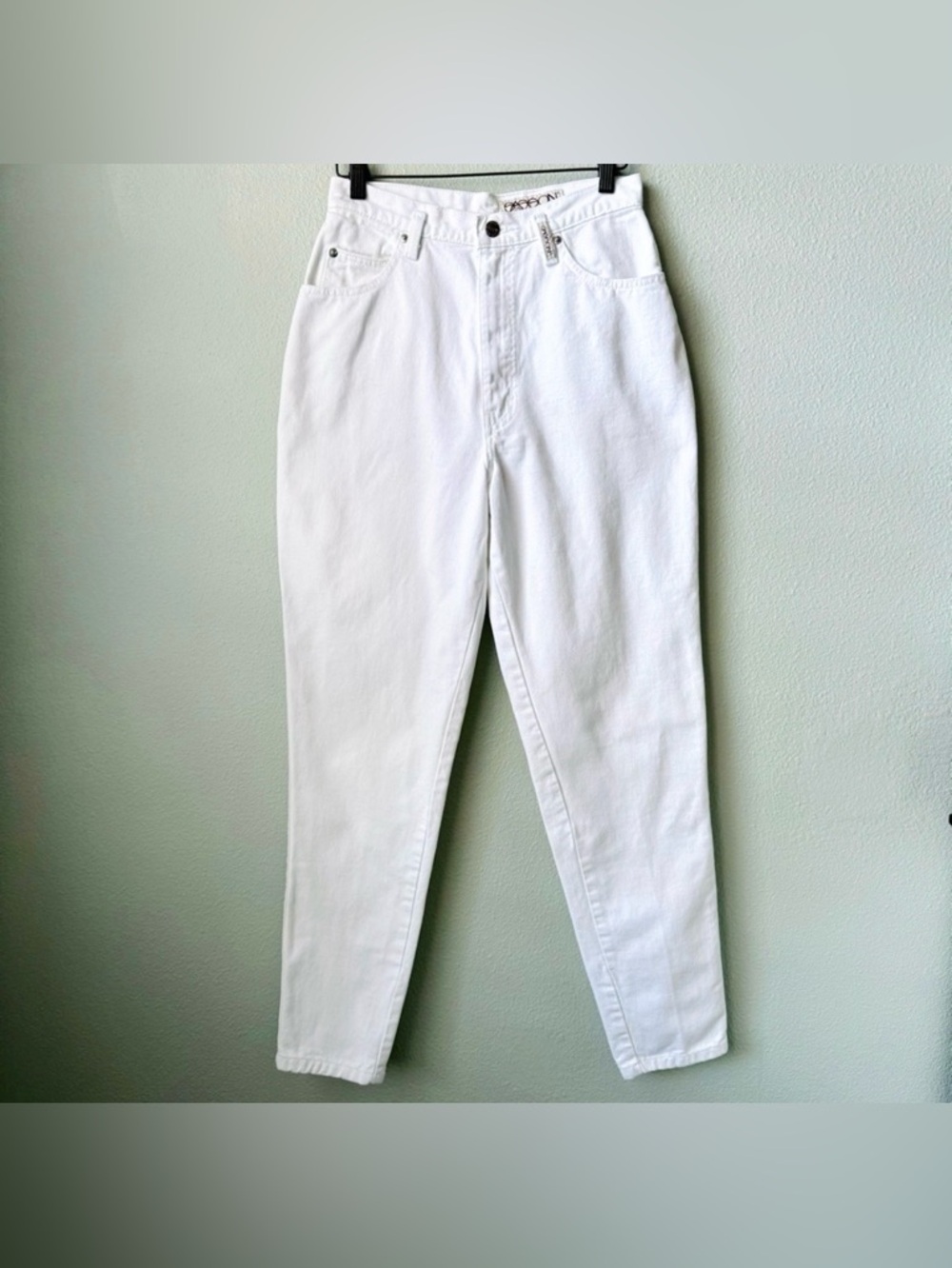 Vintage 80’s Sasson High Waisted White Jeans 100% Cotton Tapered Leg VTG Size 11